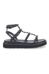 Sandali Neri con Flatform e Cinturini con Borchie ME & ME 671