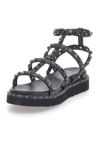 Sandali Neri con Flatform e Cinturini con Borchie ME & ME 671