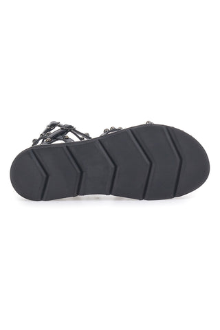 Sandali Neri con Flatform e Cinturini con Borchie ME & ME 671
