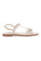 Ferre' F251 Flache Sandalen in Creme mit Kettendetail