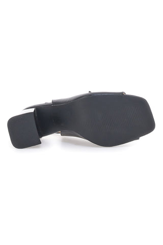 Sandali Neri Eleganti con Tacco Largo e Dettaglio Gioiello Mariella Burani 51161