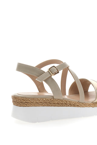Sandali Beige Con Cinturino e Platform Mariella Burani 51301