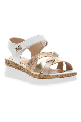 Mariella Burani 51302 Weiße und goldene Keilsandalen