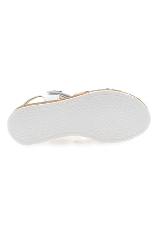 Mariella Burani 51302 Weiße und goldene Keilsandalen