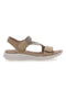 Aprikosenfarbene Sandalen mit Doppelband und Gummizug in Seiloptik THE FIRST ACTIVE 2