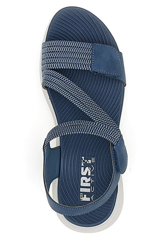 Sandali Denin con Doppia Fascia e Elastico Effetto Corda FIRST ACTIVE 2