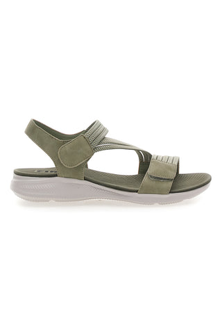 Sandali Khaki con Doppia Fascia e Elastico Effetto Corda FIRST ACTIVE 2
