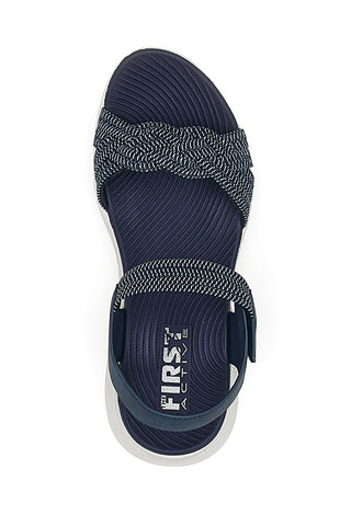 Sandali Navy con Velcro e Fascia Elastica Intrecciata FIRST ACTIVE 3