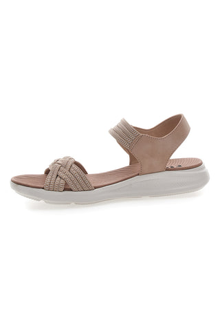 Sandali Nude con Velcro e Fascia Elastica Intrecciata FIRST ACTIVE 3