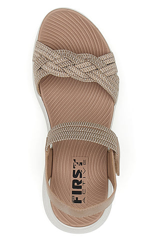 Sandali Nude con Velcro e Fascia Elastica Intrecciata FIRST ACTIVE 3