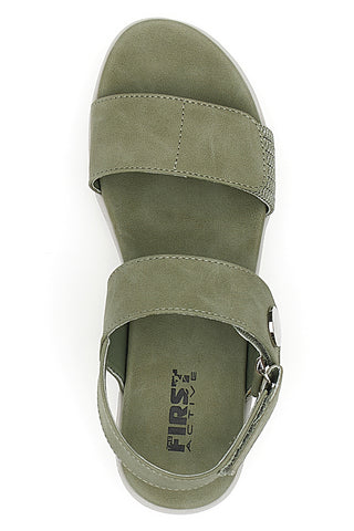 Sandali Khaki con Bande Elastiche e Platform FIRST ACTIVE 4