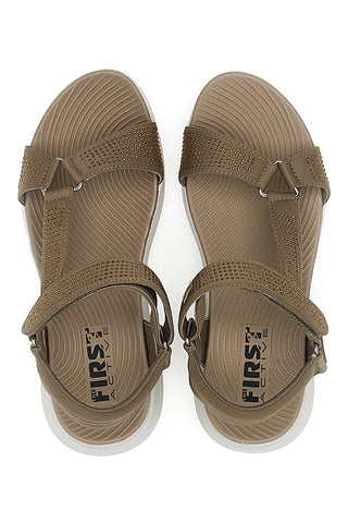 Sandali Taupe con Velcro e Glitter THE FIRST ACTIVE 6