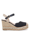 Sandali Espadrillas Neri Con Zeppa e Fibbia Pittarello Sun 322290