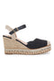 Sandali Espadrillas Neri Con Zeppa e Fibbia Pittarello Sun 322290