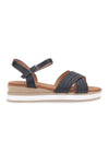 Sandali neri con fasce glitterate e zeppa bassa PITTARELLO SUN CH2071B02