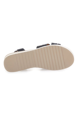 Sandali neri con fasce glitterate e zeppa bassa PITTARELLO SUN CH2071B02