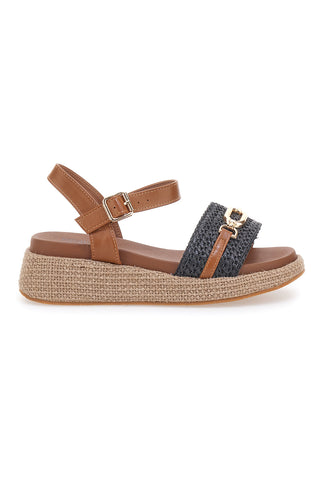 Pittarello Sun L25762 Damensandalen aus Leder und Schwarz mit Schmuckdetail