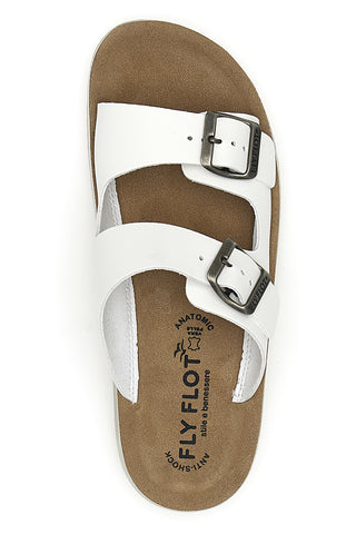 Ciabatte bianche con doppia fibbia e sottopiede anatomico FLY FLOT 77G642C