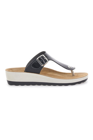 Ciabatte Infradito nere con plantare anatomico zeppa FLY FLOT 42H593C da Donna | Pittarello