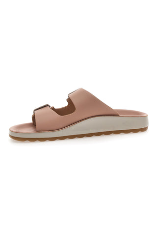 Rosa Hausschuhe mit Doppelschnalle und Komfortsohle FLY FLOT 77077ZZ