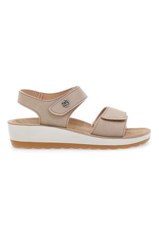 Beige Sandalen mit Lederinnensohle FLY FLOT 42K23HC