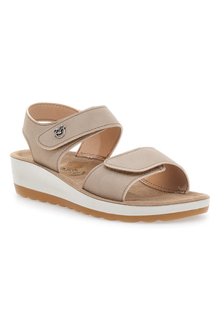 Beige Sandalen mit Lederinnensohle FLY FLOT 42K23HC