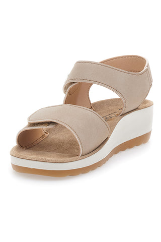 Beige Sandalen mit Lederinnensohle FLY FLOT 42K23HC