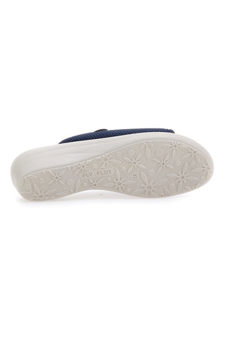 Fly Flot T4429FE Hausschuhe mit offener Spitze und Lederinnensohle, Blau