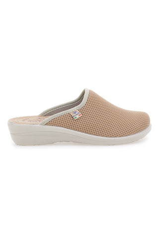 Ciabatte beige con sottopiede in pelle Fly Flot T4368FE