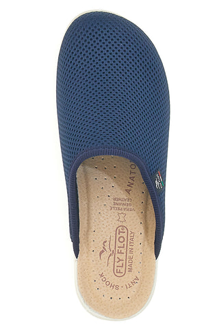 Ciabatte blu con sottopiede in pelle Fly Flot T4368FE