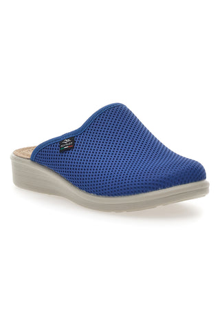 Blaue Pantoffeln mit Lederfußbett FLY FLOT 83368FE