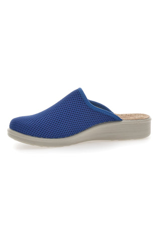 Blaue Pantoffeln mit Lederfußbett FLY FLOT 83368FE