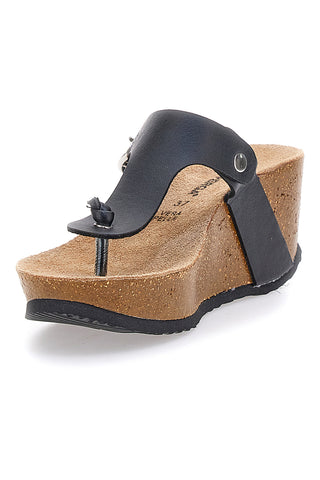 Superga S11O923 Schwarze Flip-Flops mit Keilabsatz