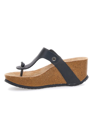 Superga S11O923 Schwarze Flip-Flops mit Keilabsatz