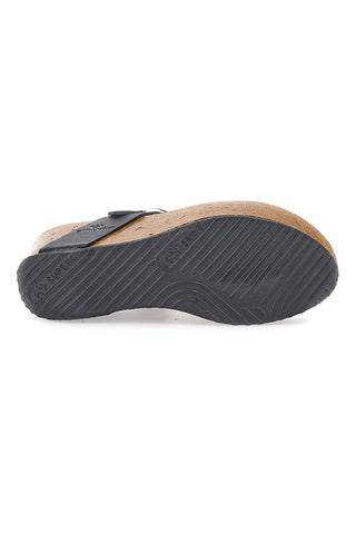 Superga S11O923 Schwarze Flip-Flops mit Keilabsatz