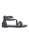 Schwarze Nietensandalen mit Knöchelriemen MON DIEU J025104