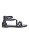 Schwarze Nietensandalen mit Knöchelriemen MON DIEU J025104