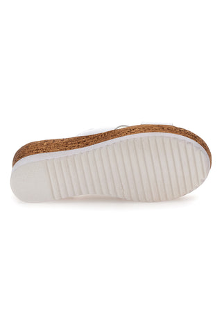 Weiße Slipper mit Lederband und hohem Plateau PITTARELLO 342070428