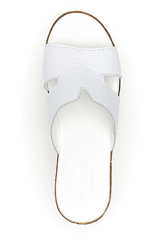 Weiße Slipper mit Lederband und hohem Plateau PITTARELLO 342070428