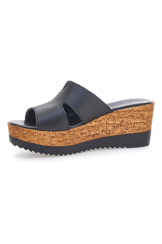Ciabatte Nere Con Fascia in Pelle e Platform Alto PITTARELLO 342070428