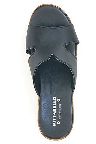 Ciabatte Nere Con Fascia in Pelle e Platform Alto PITTARELLO 342070428