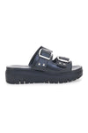 Schwarze Echtleder-Slipper mit Schnallen PITTARELLO LOVE 35801919