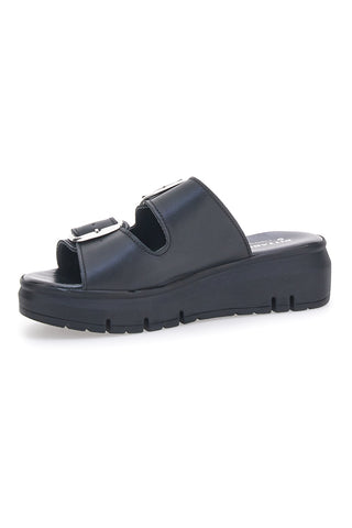 Schwarze Echtleder-Slipper mit Schnallen PITTARELLO LOVE 35801919