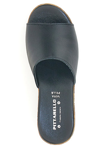 Ciabatte Nere con Fascia in Pelle Made in Italy PITTARELLO 233170428