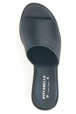Schwarze Clogs mit Lederband und mittlerem Absatz Made in Italy PITTARELLO 317471082