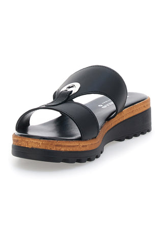 Ciabatte Nere con Tomaia in Pelle e Platform Made in Italy PITTARELLO 241070811