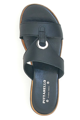 Ciabatte Nere con Tomaia in Pelle e Platform Made in Italy PITTARELLO 241070811