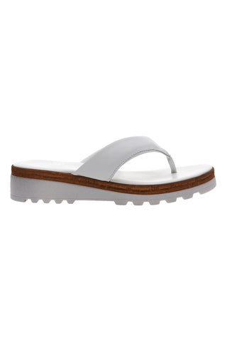 Weiße Flip-Flop-Hausschuhe, hergestellt in Italien, mit Obermaterial aus Leder, PITTARELLO 66470811