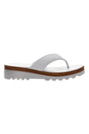 Weiße Flip-Flop-Hausschuhe, hergestellt in Italien, mit Obermaterial aus Leder, PITTARELLO 66470811