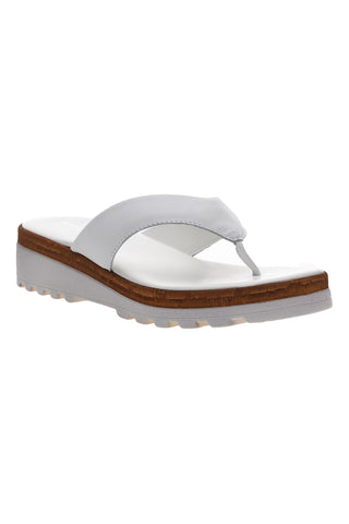 Weiße Flip-Flop-Hausschuhe, hergestellt in Italien, mit Obermaterial aus Leder, PITTARELLO 66470811